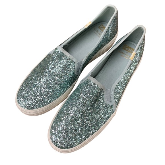 Keds Shoes - Keds for Kate Spade New York Double Decker Glitter Slip On Sneakers Blue SZ 9